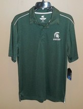Colosseum Mens Medium Michigan State Spartans NCAA Green Short Sleeve Polo Shirt - £15.48 GBP