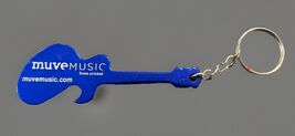 Muve Music Electric Guitar Bottle Opener Keychain Blue Keyring Keytag Ta... - $12.34