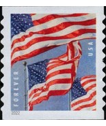 2022 58c Patriotic Waving Commemorative U.S. Flags, Coil Scott 5657 Mint... - $1.53
