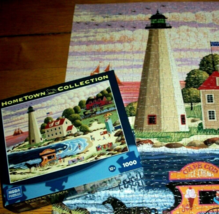 Jigsaw Puzzle 1000 Pieces Cape Cod MA Beach Party Heronim Americana Art Complete - £10.09 GBP