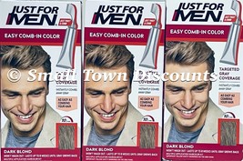 3 - Just For Men Easy Comb In Formula Men&#39;s Hair Color Dark Blond A-15 NIB - $27.95