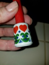 Chime Candle Holder Porcelain  Red Heart Vintage Spell Germany  - $6.88