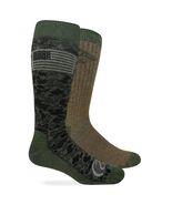 Ducks Unlimited Mens Camo American Flag Cushion Merino Wool Boot Socks 2... - $18.99