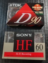 TDK D90 Blank Cassette Tape IECI Type I High Output New Sealed &amp; Sony HF60 New - $9.74