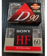 TDK D90 Blank Cassette Tape IECI Type I High Output New Sealed &amp; Sony HF... - €8,52 EUR