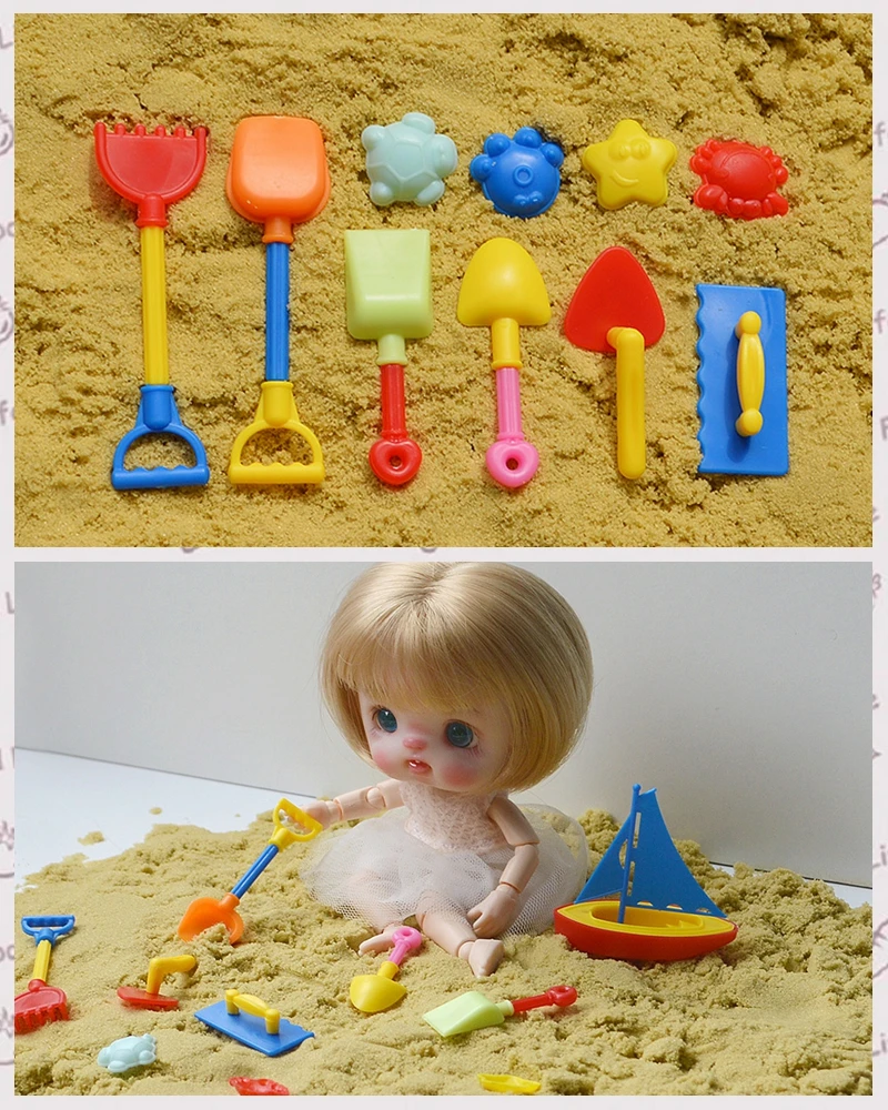 Dollhouse Miniature Beach Toys 1/12 1/6 Shove Rake Sand Digging Tool Dol... - $14.26+