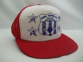American Transportation Bowling Assoc Hat Vintage Red White Snapback Trucker Cap - $39.99