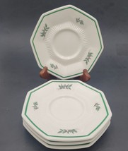4 Vintage Nikko Christmastime 6&#39;&#39; Saucer Plates White - $18.69