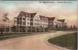 Southern Pines North Carolina The Highland Pine Inn Hand Colored Postcard X2 - £10.35 GBP