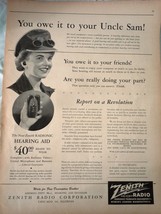 You Owe It To Your Uncle Sam Zenith Radio WWII Advertising Print Ad Art ... - £10.38 GBP