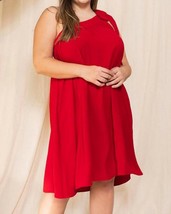 Oddi plus bow tie one shoulder dress in Red - £27.67 GBP