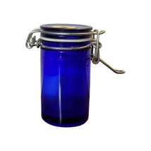 1970s Cobalt Blue Glass Lock Tight Mini Canister 3 Inch  - £11.84 GBP