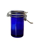 1970s Cobalt Blue Glass Lock Tight Mini Canister 3 Inch  - £11.79 GBP