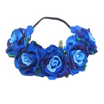 Women Rose Flower Crown Wedding Festival Headband Floral Crown Headband Hawaiian - £19.77 GBP