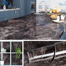 197 X 36 Inch Wide Black Marble Contact Paper For Desk Kitchen Counterto... - £70.37 GBP