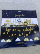 New Year&#39;s Eve Banner &quot;Kiss Me At Midnight&quot; 12 Ft. Long Each. Contains 2 - £5.41 GBP