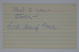 Earle Greasy Neale Signed 3x5 Index Card Canton Bulldogs Personalized To Steven - £196.73 GBP