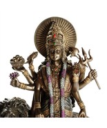 DURGA STATUE 11&quot; Hindu Divine Mother Goddess HIGH QUALITY Bronze Resin D... - £95.86 GBP