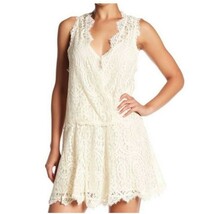 Free People Cream Lace Sleeveless V-Neck MIDI Dress L - $625.07 MXN
