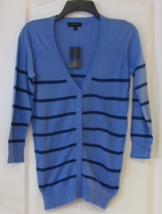The Limited V-Neck Button Front Cardigan Sweater BLUE Women&#39;s Sz S-M NWT - $334.12 MXN