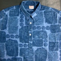 Go Barefoot Men&#39;s (Large) 3 - Button Hawaiian Aloha Pullover Shirt USA - $31.08