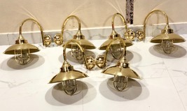 Nautical Goose Neck Ship Solid Brass Wall Light Marine Antique Sconce 6 Pcs - $904.01