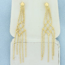 Italian Ball Bead Chandelier Earrings in 14k Yellow Gold - £193.84 GBP