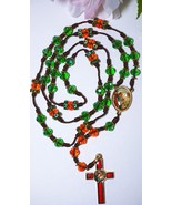 Catholic holy Saint Michael Mix Beads Sanctified Rosary Natural Centerpi... - £26.34 GBP