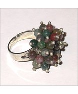 Trendy Ring with lot of colorful Indian agate  - $361.69 MXN