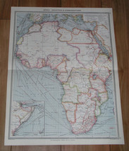 1908 Antique Map Of Africa British French German Colonies Commerce Ship Routes - £27.56 GBP