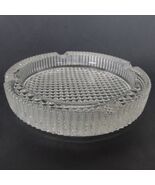Vintage Clear Patterned Glass Ashtray Diamond Cut w/ Fluting 7 &quot; Cigar C... - $526.65 MXN