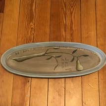 Estate Long Oval Painted Wood Dish w Galatians Saying &amp; Painted Yellow P... - £12.59 GBP