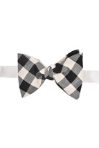 Alexis Mabille Mens Bow Tie Large Vichy Elegant Black White Made In France - £153.75 GBP