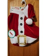 Merry &amp; Bright Dog Pet Santa Clause Costume Dress - Size Lg - $13.83