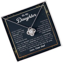 To My Daughter Believe In Yourself Love Knot Necklace Father - £120.42 GBP