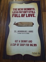 Potbelly Sandwich Works 2000s New Skinnies Promotional Sign 22&quot; X 37 1/4&quot; - £779.77 GBP