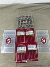 Singer Sewing Lot 25 Metal &amp; 60 Plastic Bobbins 20 Ball Points For Knits - $24.74