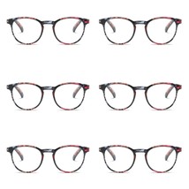 6PK Ladies Womens Round Blue Light Blocking Reading Glasses Spring Hinge Readers - £14.37 GBP