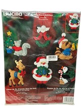 Bucilla Animals Woodland Holiday Felt Christmas Ornaments Kit Sealed 84970 6 PCs - $39.55