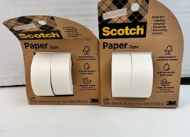 3m Scotch 8142PSR Paper Tape, 3/4&quot; X 600&quot;, White, 4 Rolls  - Repair, Label Hang - £14.78 GBP