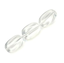 25 Preciosa Czech Glass Crystal Clear 14mm Wavy Flat Oval Bohemian Craft Beads - £3.94 GBP