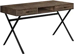 Laptop Table With Drawers And Open Shelf Computer, Writing Desk, Metal S... - $365.99
