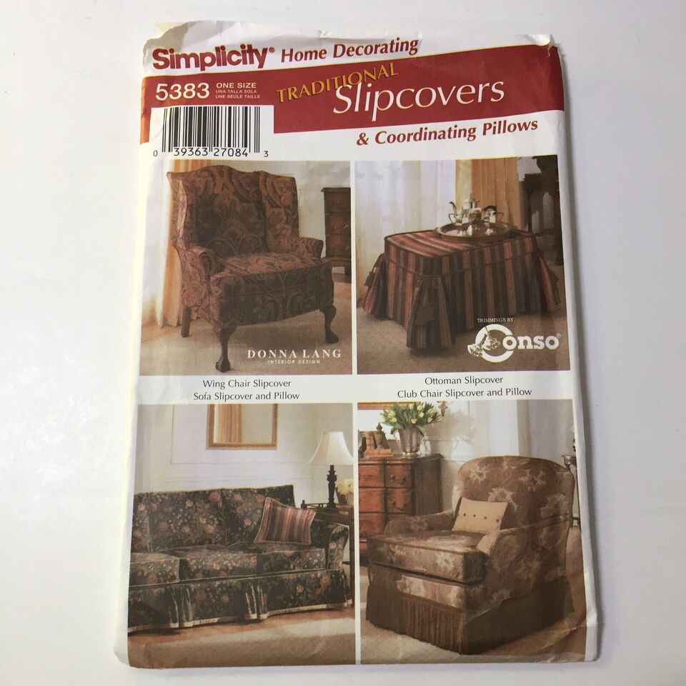 Simplicity 5383 Traditional Slipcovers & Coordinating Pillows - $12.86