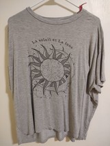 le solei et la lune shirt grey size large - £4.71 GBP