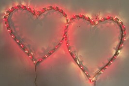 Lot Of 2 Valentines Ornamentals Window Decoration Lighted Heart 16&quot; Wide - $22.98