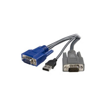 STARTECH.COM SVUSBVGA10 10 FT ULTRA-THIN USB VGA 2-IN-1 KVM CABLE - £40.25 GBP