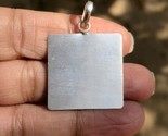 999 Pure Silver Hindu Religious Solid Silver Square Sheet Pendant 1 Pc, ... - £18.85 GBP