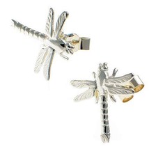 Sterling 925 Silver Dragonfly Stud Earrings. Handmade by Welded Bliss WB... - $23.52