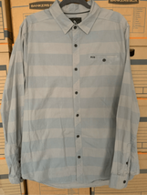 ALPINESTARS Button Down Shirt-Grey 2 Tone Striped EUC XL Men’s XLarge - $15.05