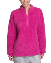Muk Luks Womens Sherpa Pullover Half Zip Sweatshirt Size X-Large Color Berry - £27.93 GBP